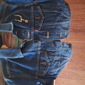 Levi's Dark Blue Denim Jacket with Embroidered Patch